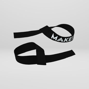 Lange Straps i sort fra MakeIt på lysegrå baggrund