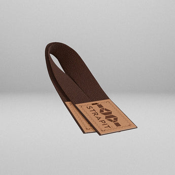 StrapIt løftestropper mørkebrun – danskproducerede lifting straps fra MakeIt