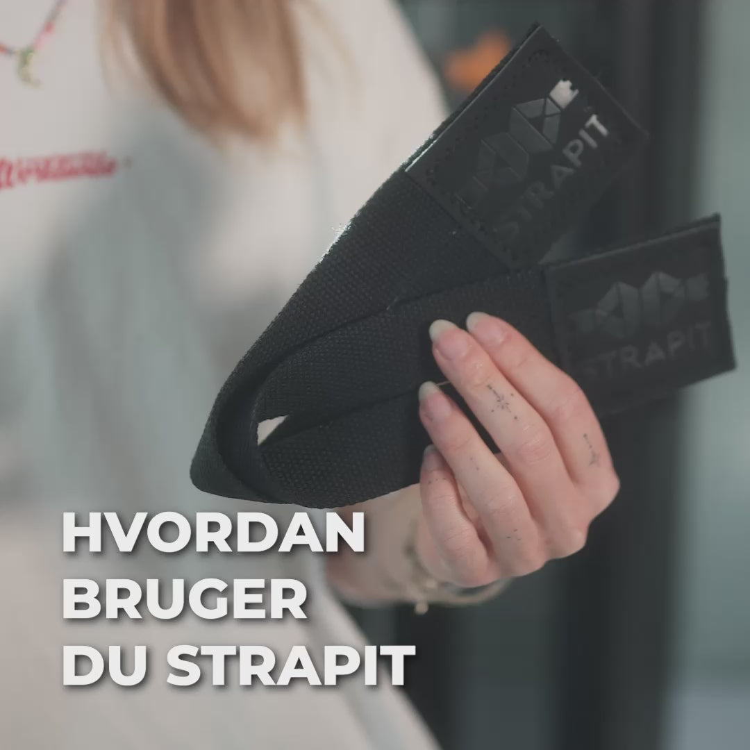 StrapIt løftestropper sort – danskproducerede lifting straps fra MakeIt